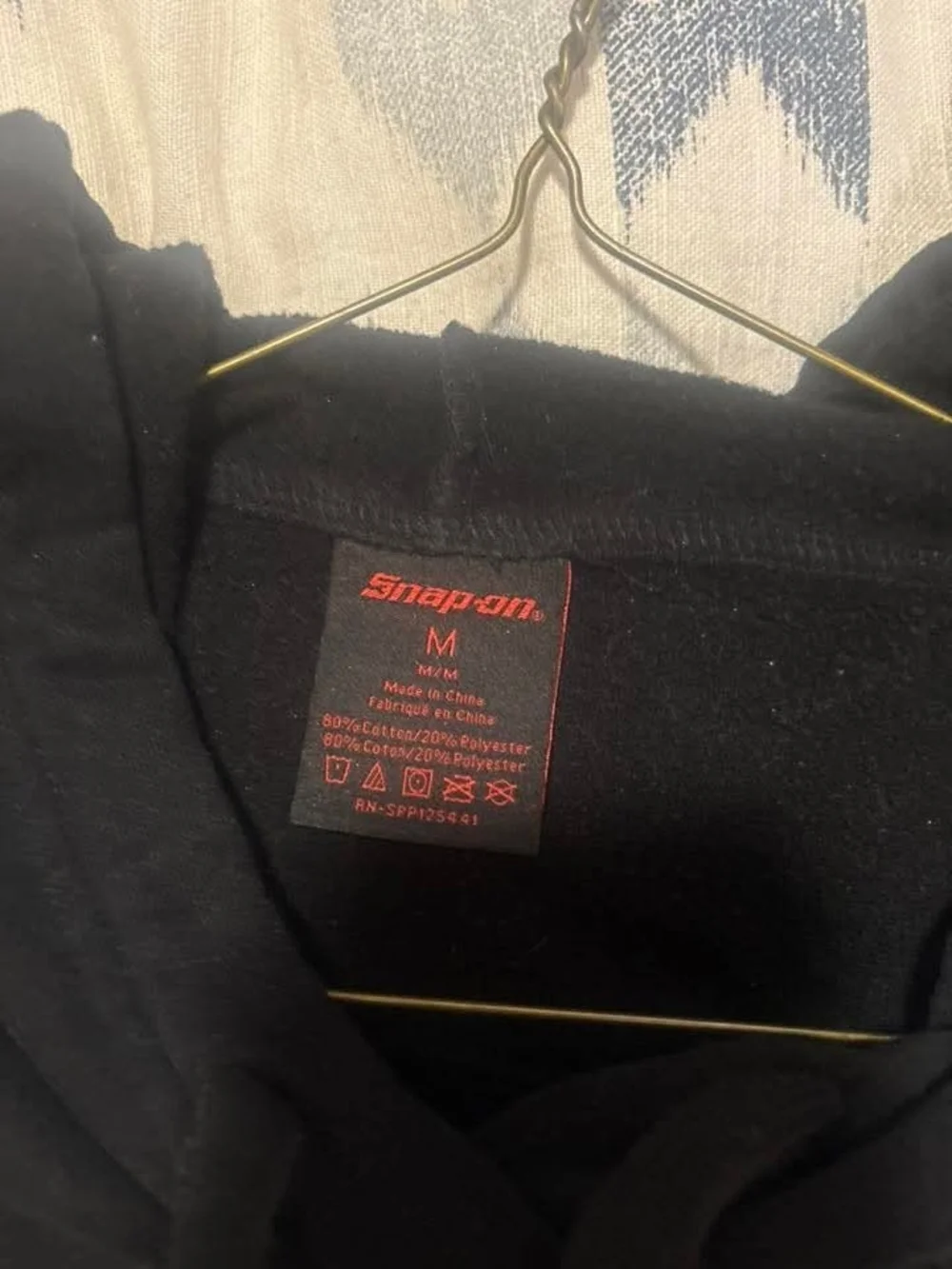 Snap-on Black Pullover Hoodie with Chest Logo